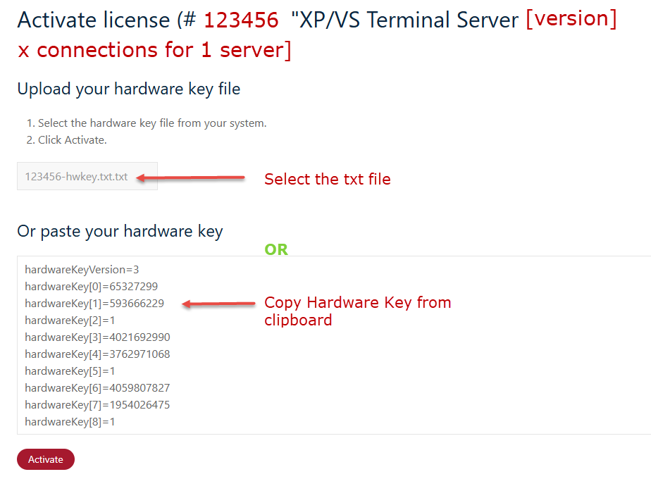 Activate with Hardware Key
