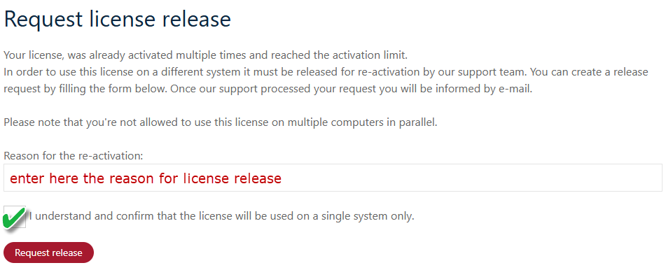 Release Request